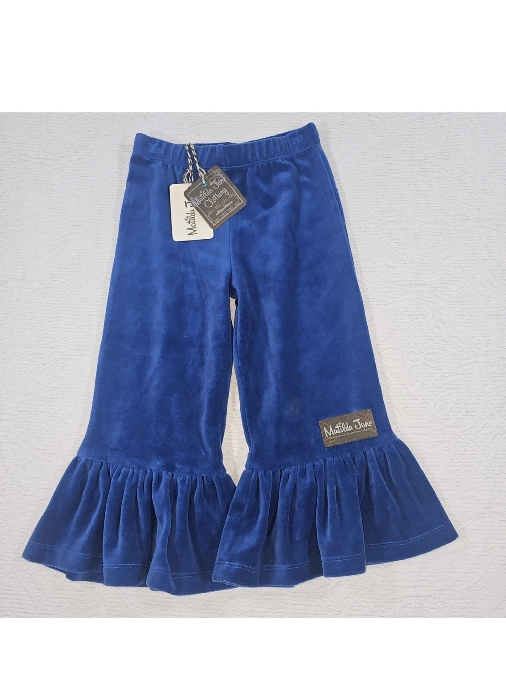 NEW Matilda Jane Girls Holiday Magic Big Ruffles Pants Size 4 Make Believe Blue